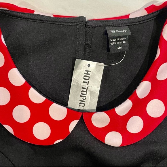 New Hot Topic Minnie Mouse Dress Womens Small Disney Gloves Halloween Costume - Picture 3 of 7